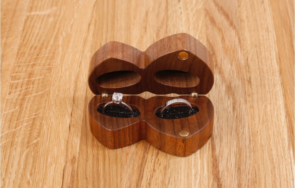 End grain ring box for two rings MTM-D0140