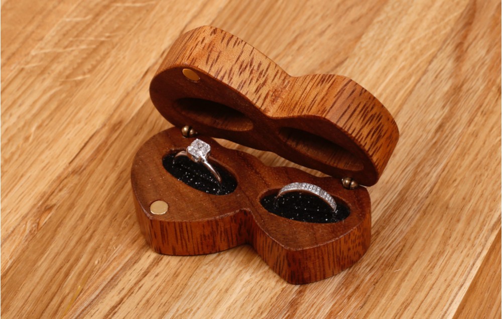 End grain ring box for two rings MTM-D0145