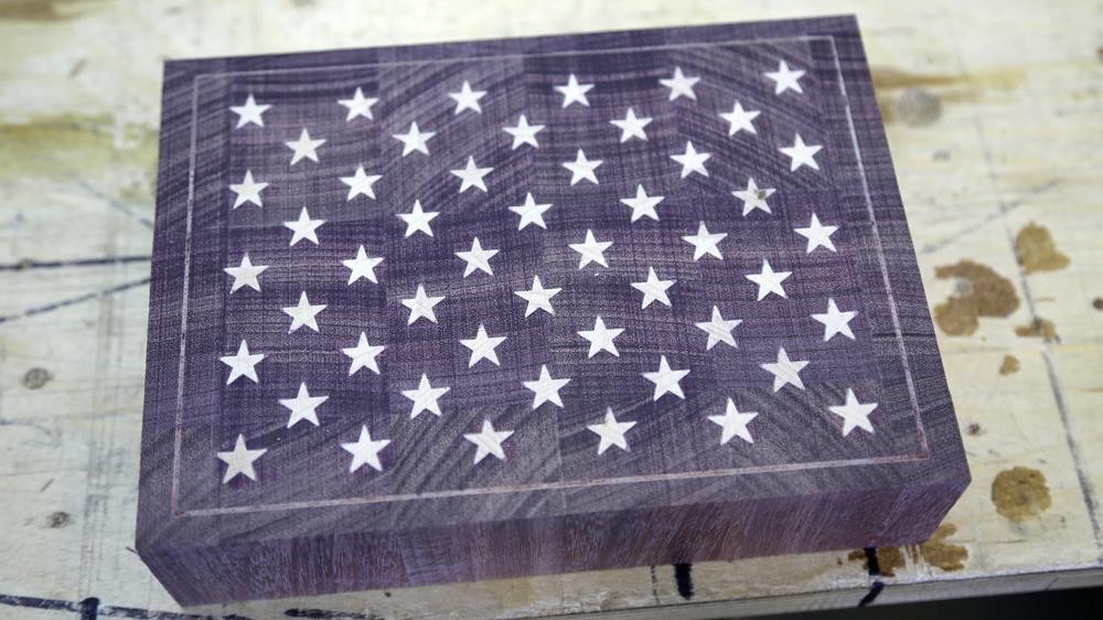 US flag end-grain cutting board