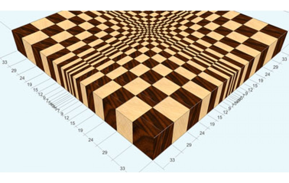 A 3D END GRAIN CUTTING BOARD #1 FOR 13” PLANER