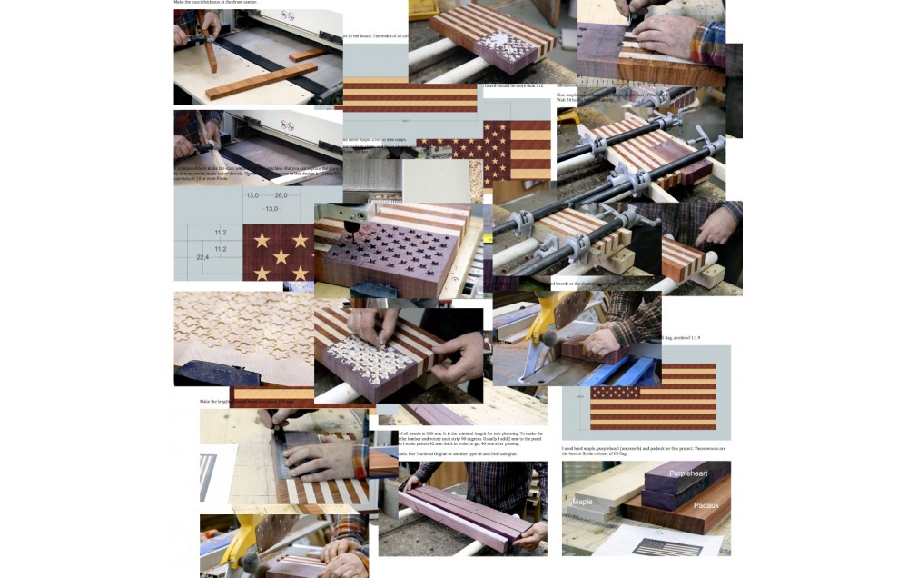 US flag end grain cutting board