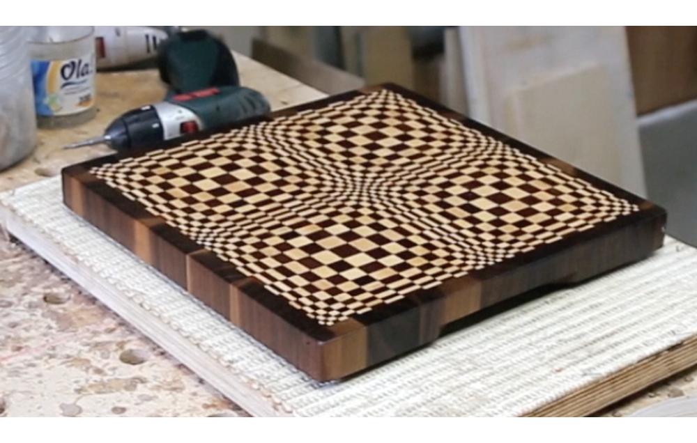 A "Butterfly" 3D end grain cutting board for 12" planer